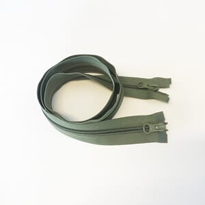 Glidelås Spiral 8mm 90cm 2 Veis Delbar Militærgrønn