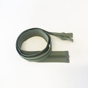 Glidelås Spiral 8mm 90cm Delbar Militærgrønn